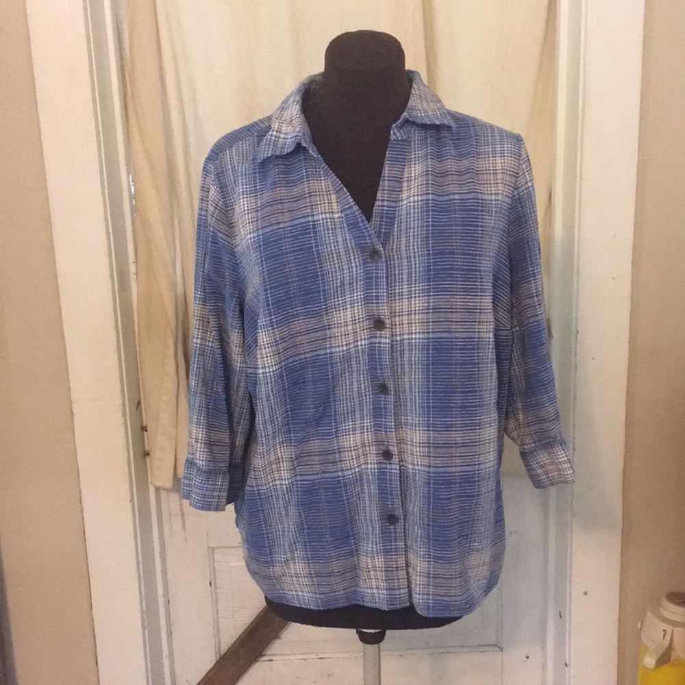 CJ Banks Plaid Button Down
